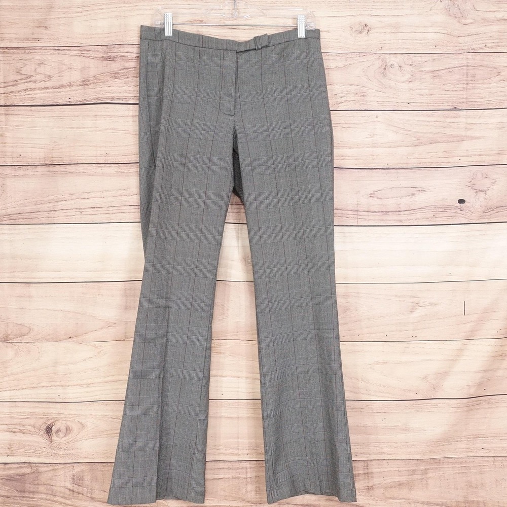 Vintage JOUJOU Pants Womens L Gray Plaid Slim Dress Business Twill Stretch 32x31